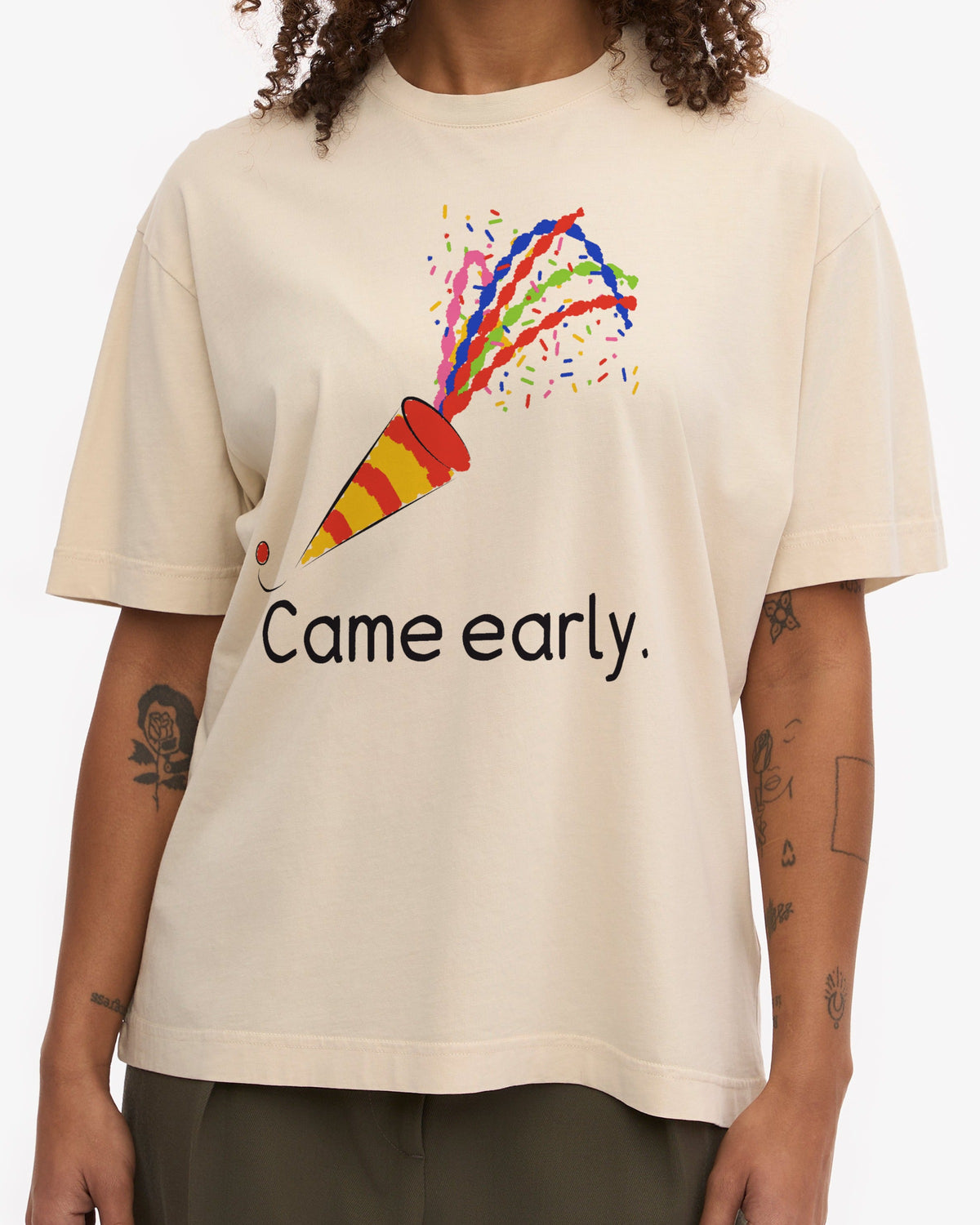 Came early., worn, from the front