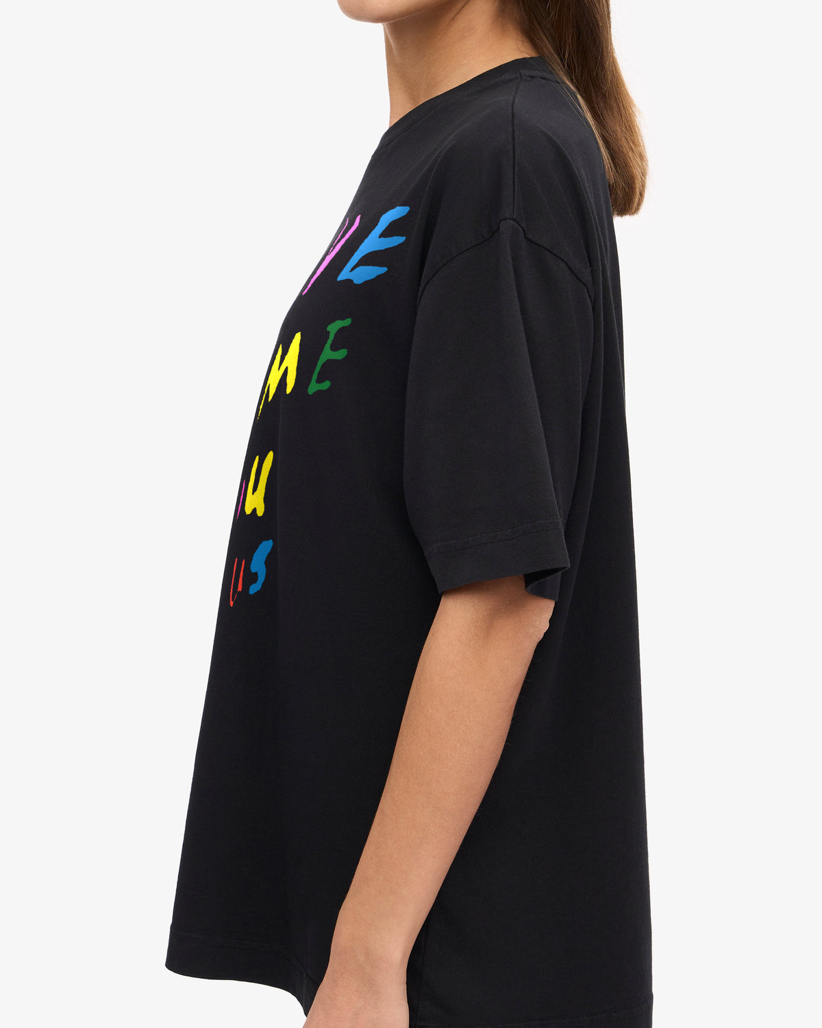 LOVE ME YOU US, worn, from the side