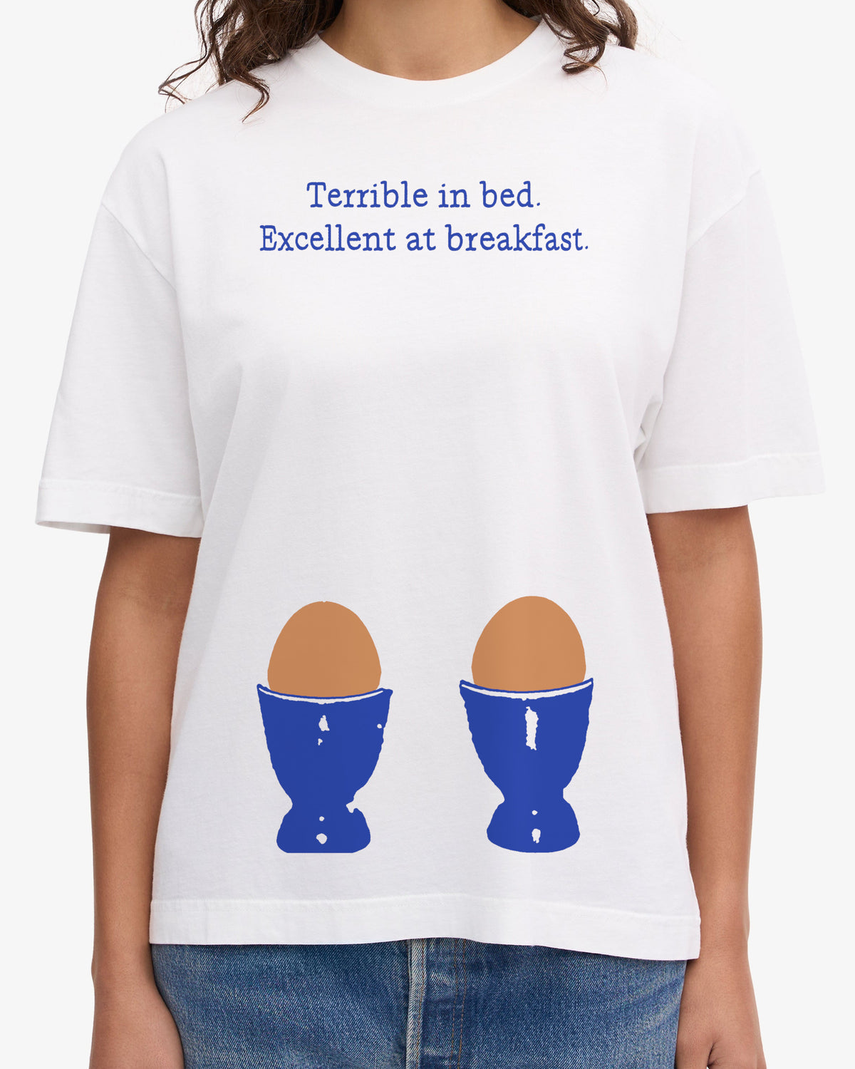 Terrible in bed. Excellent at breakfast., worn, from the front