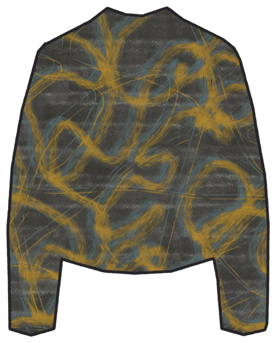 RJ0005 in colourway 01, ochre and blue-grey on olive