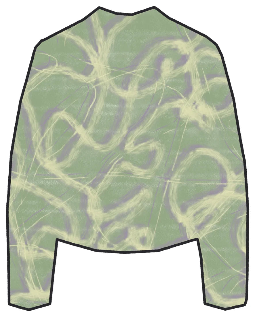 RJ0005 in colourway 06, butter and lilac on sage