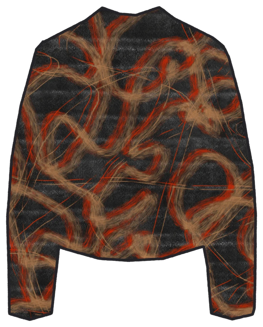RJ0005 in colourway 07, camel and vermilion on black