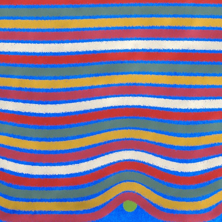 Painted stripes waving on cobalt