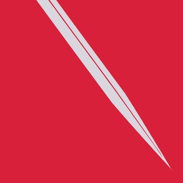 A needle's point on flat red